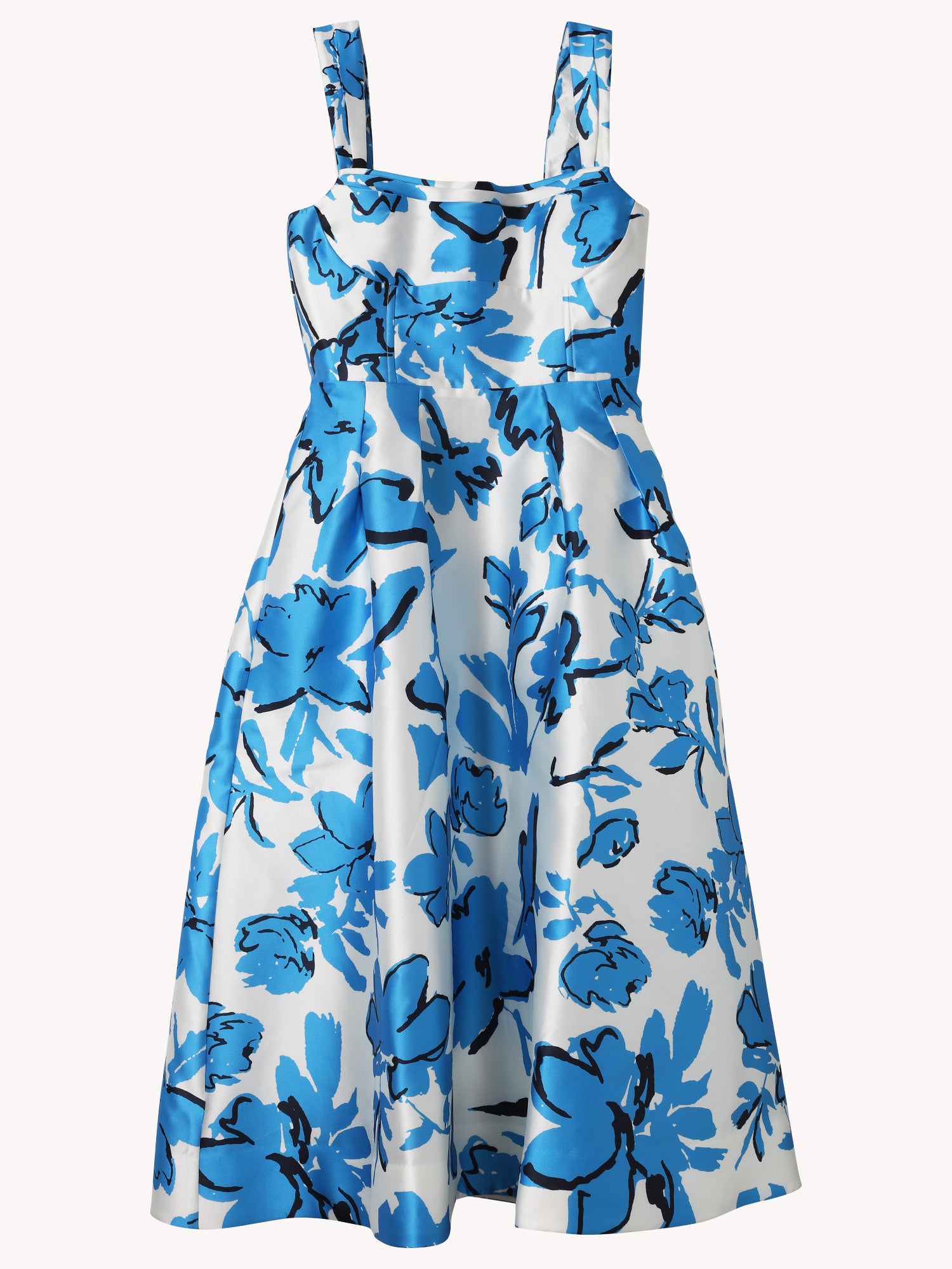 【REBECCA VALLANCE】Sapphira Midi Dress スクープネックミディ Sapphira belted floral midi dress in blue - Rebecca Vallance