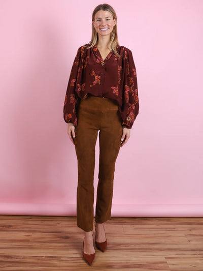 Suede Ankle Flare Legging