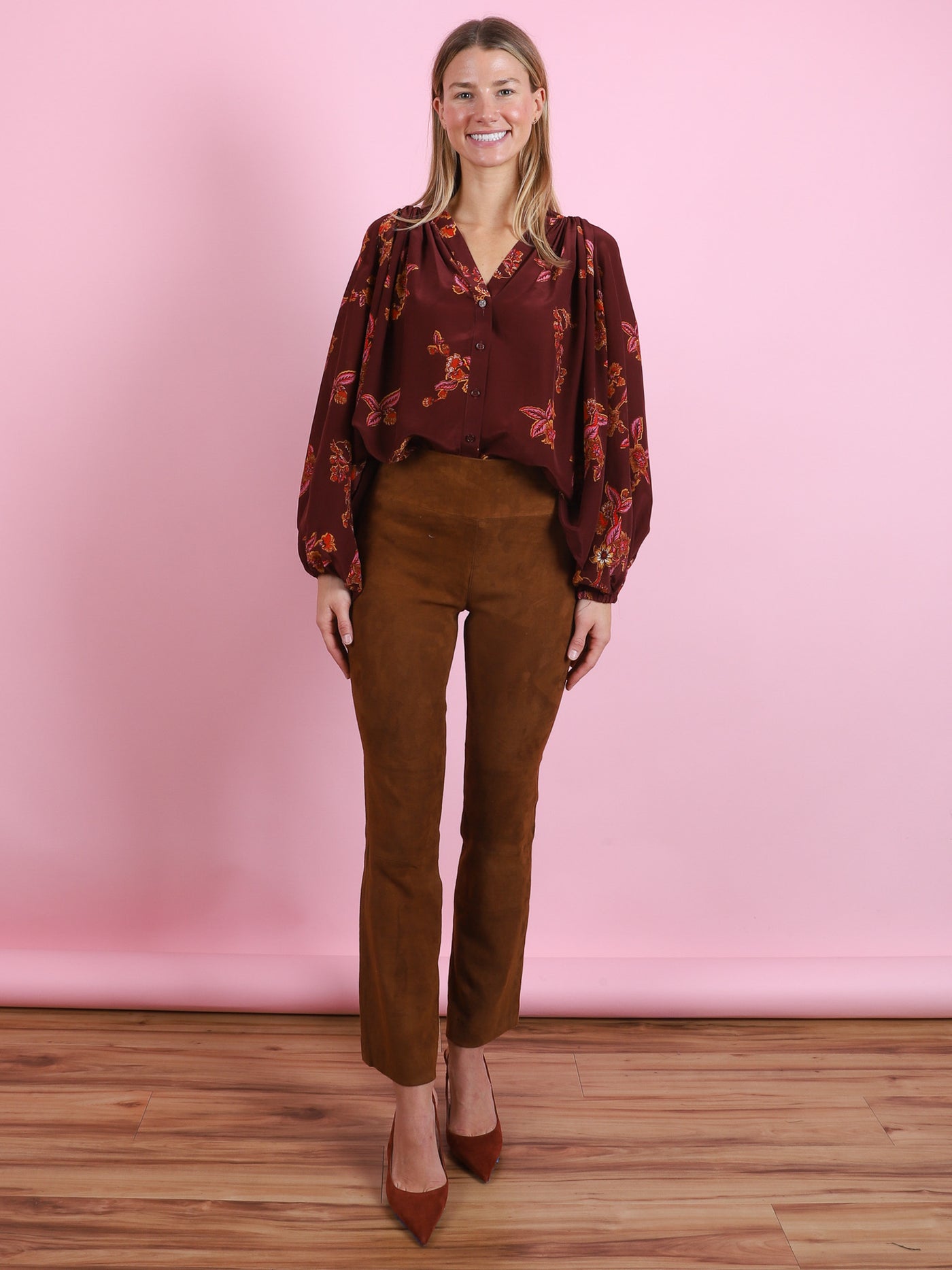 Suede Ankle Flare Legging