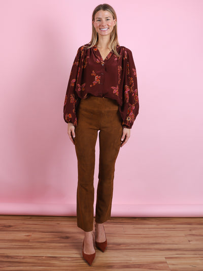 Suede Ankle Flare Legging