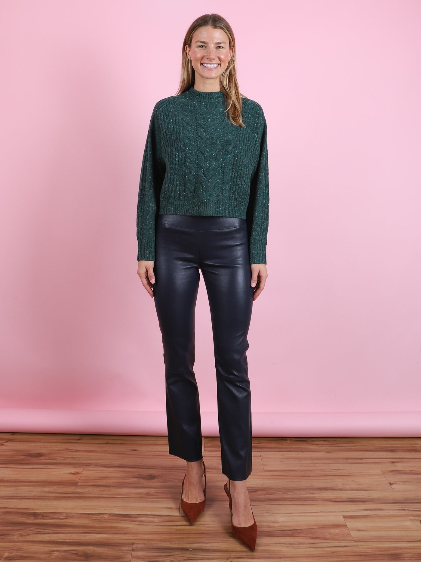 Ankle Flare Leather Legging