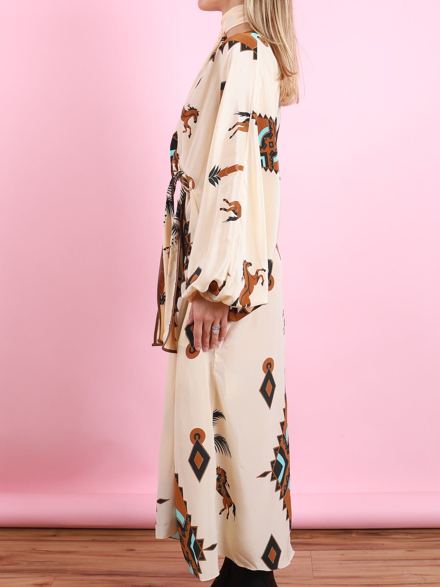 Silk Ecru Ollantay Wrap Dress