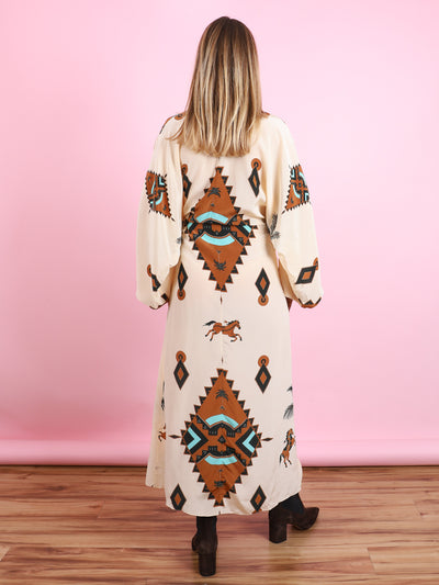 Silk Ecru Ollantay Wrap Dress