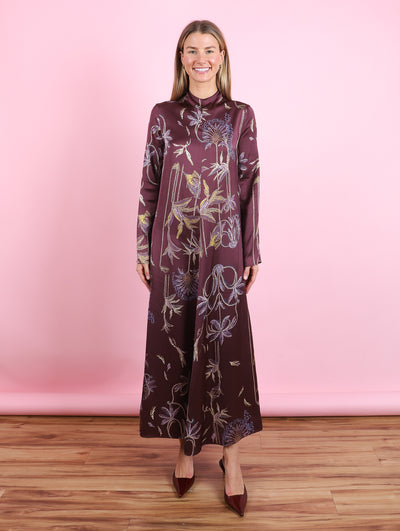 Sogni Satin Long Sleeve Dress