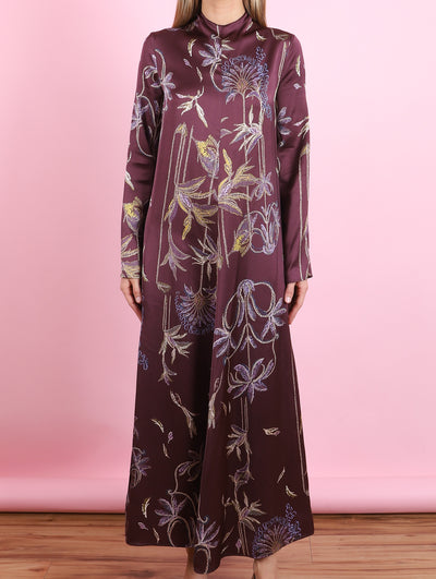 Sogni Satin Long Sleeve Dress