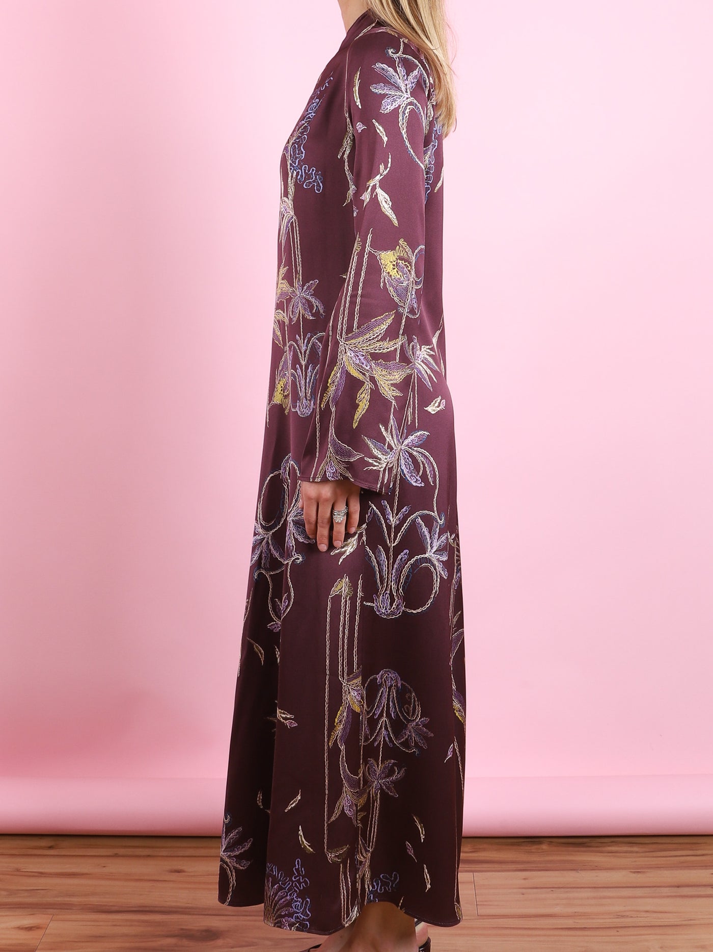 Sogni Satin Long Sleeve Dress