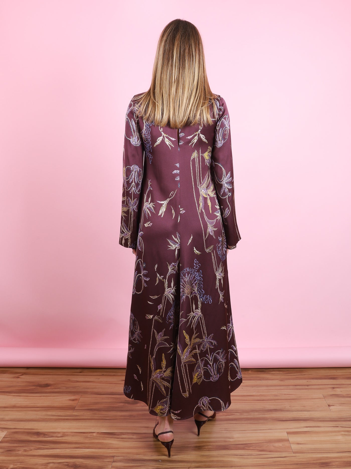 Sogni Satin Long Sleeve Dress
