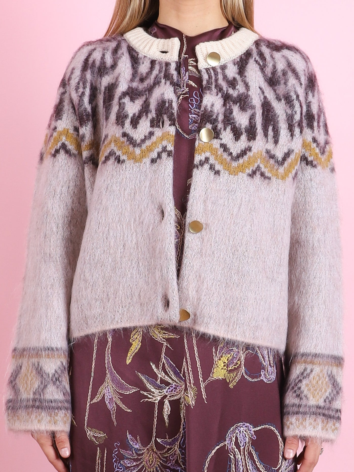 Moiree Fair Isle Jacquard Knit