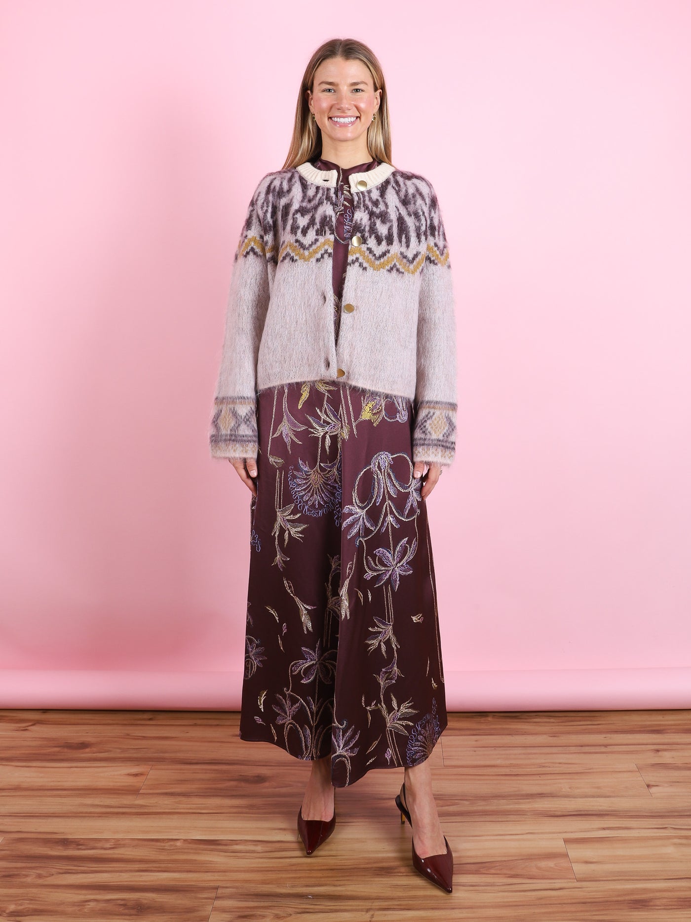 Moiree Fair Isle Jacquard Knit