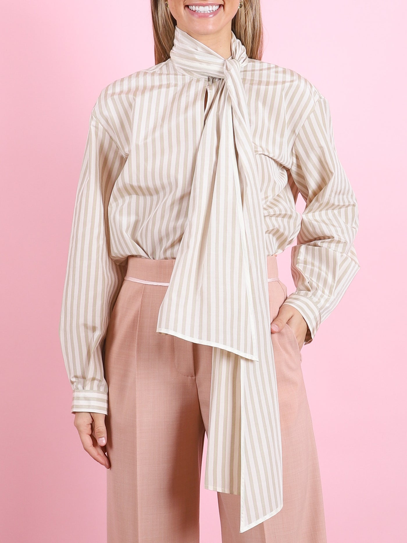 Chic Striped Taffeta Shirt