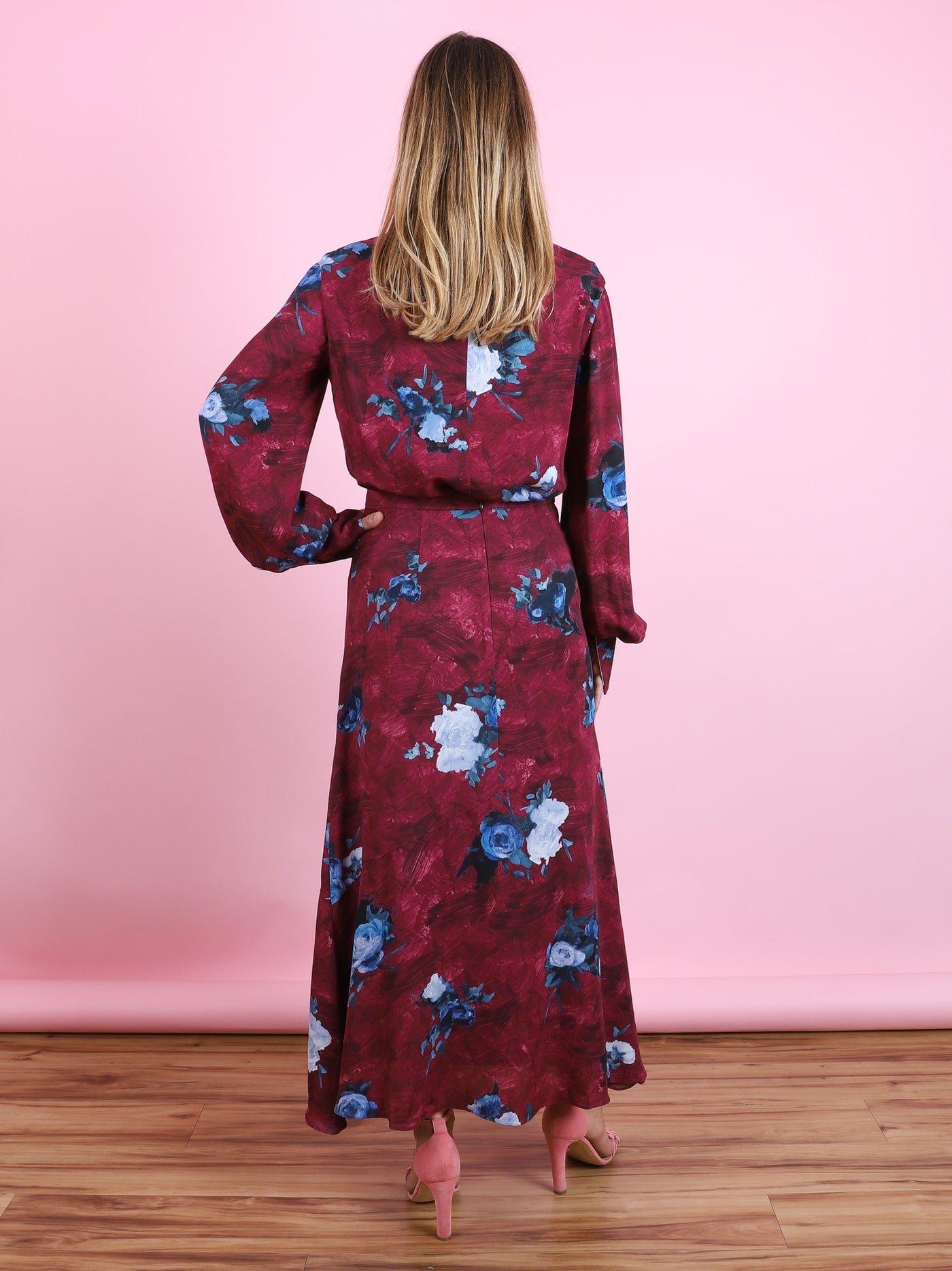 Abstract Rose Midi Skirt