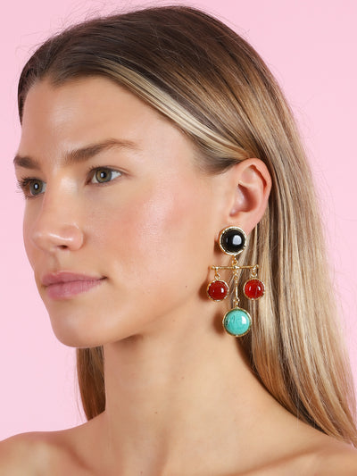 Libra Earrings in Black Onyx