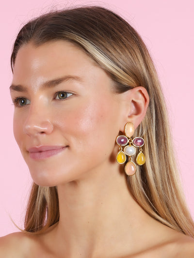 Valse Earrings in Pink Quartz