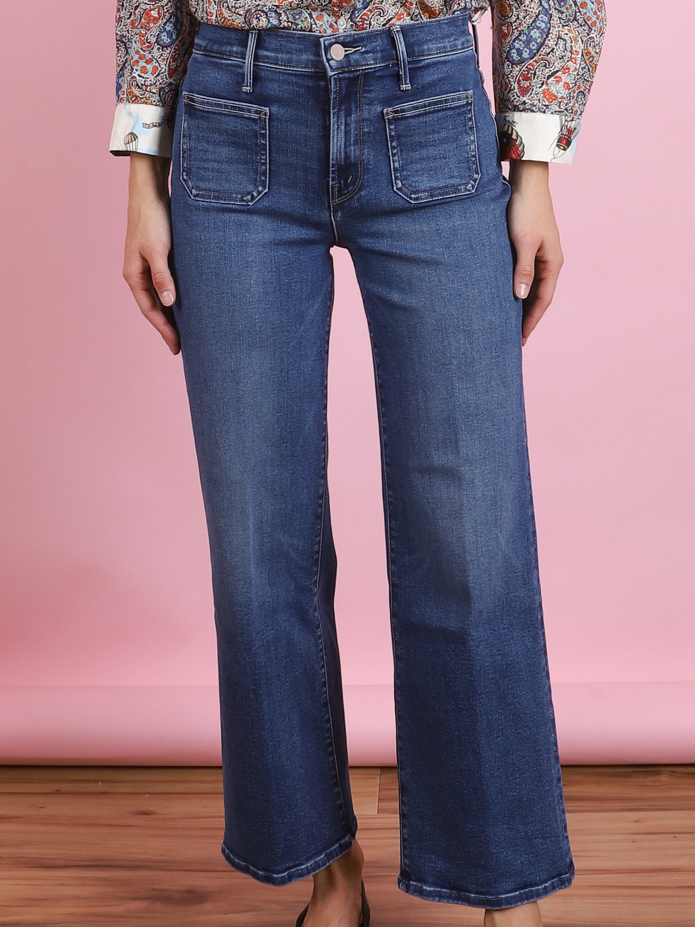 Patch Pocket Mid Rise Maven Ankle Jean in Let's Split
