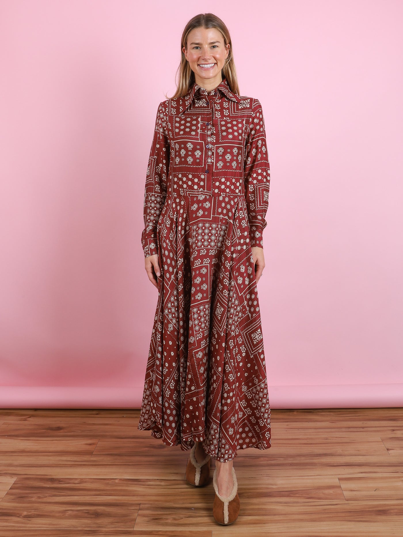 Aelin Saddle Panel Silk Dress