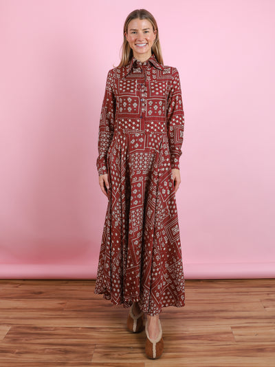 Aelin Saddle Panel Silk Dress