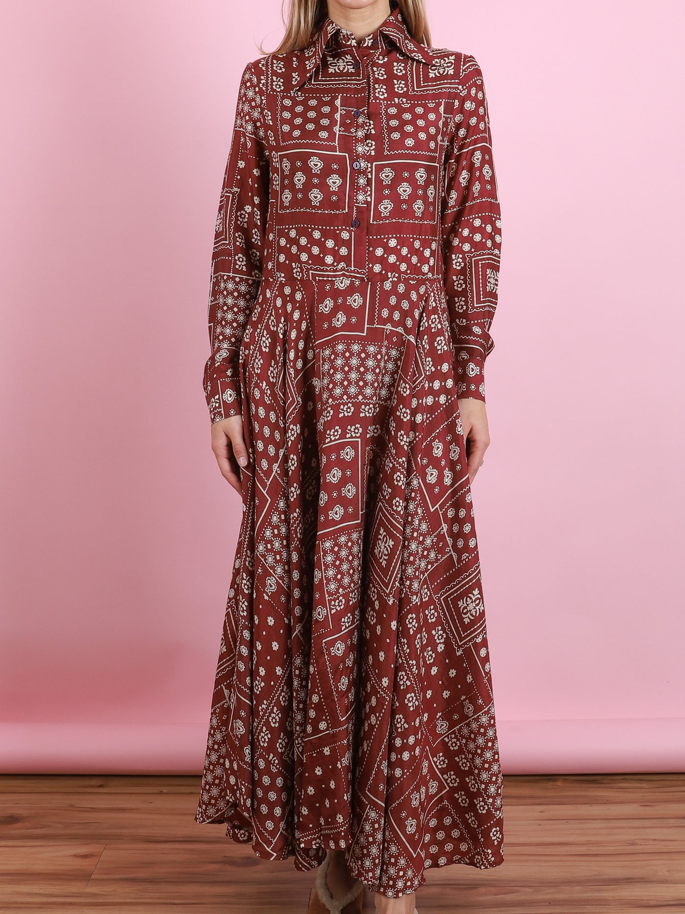 Aelin Saddle Panel Silk Dress