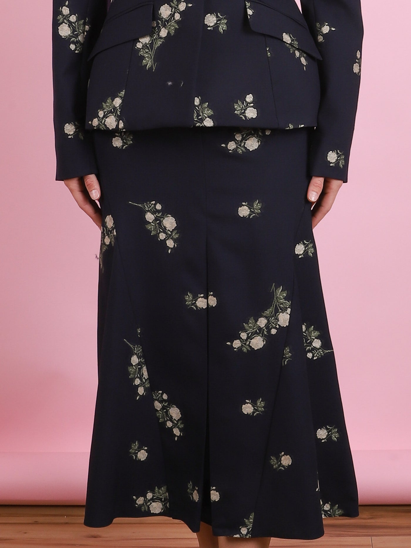 Pencil Floral Jacquard Skirt