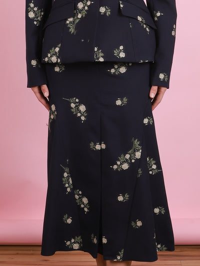 Pencil Floral Jacquard Skirt