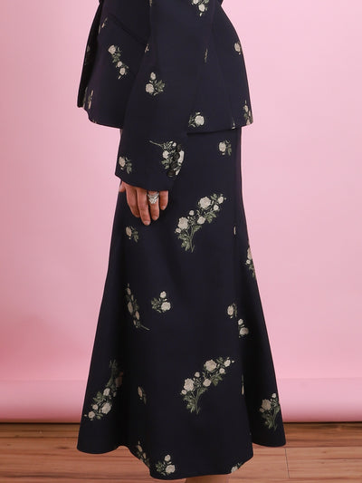 Pencil Floral Jacquard Skirt