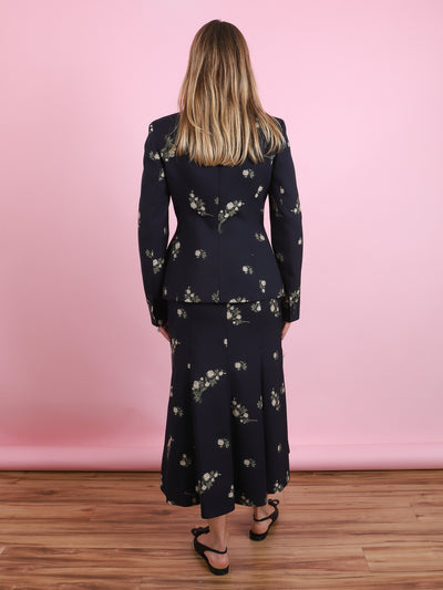 Pencil Floral Jacquard Skirt