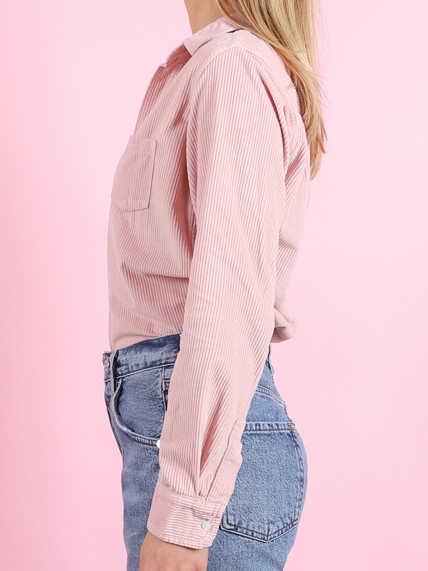 Barry Corduroy Shirt in Dusty Pink