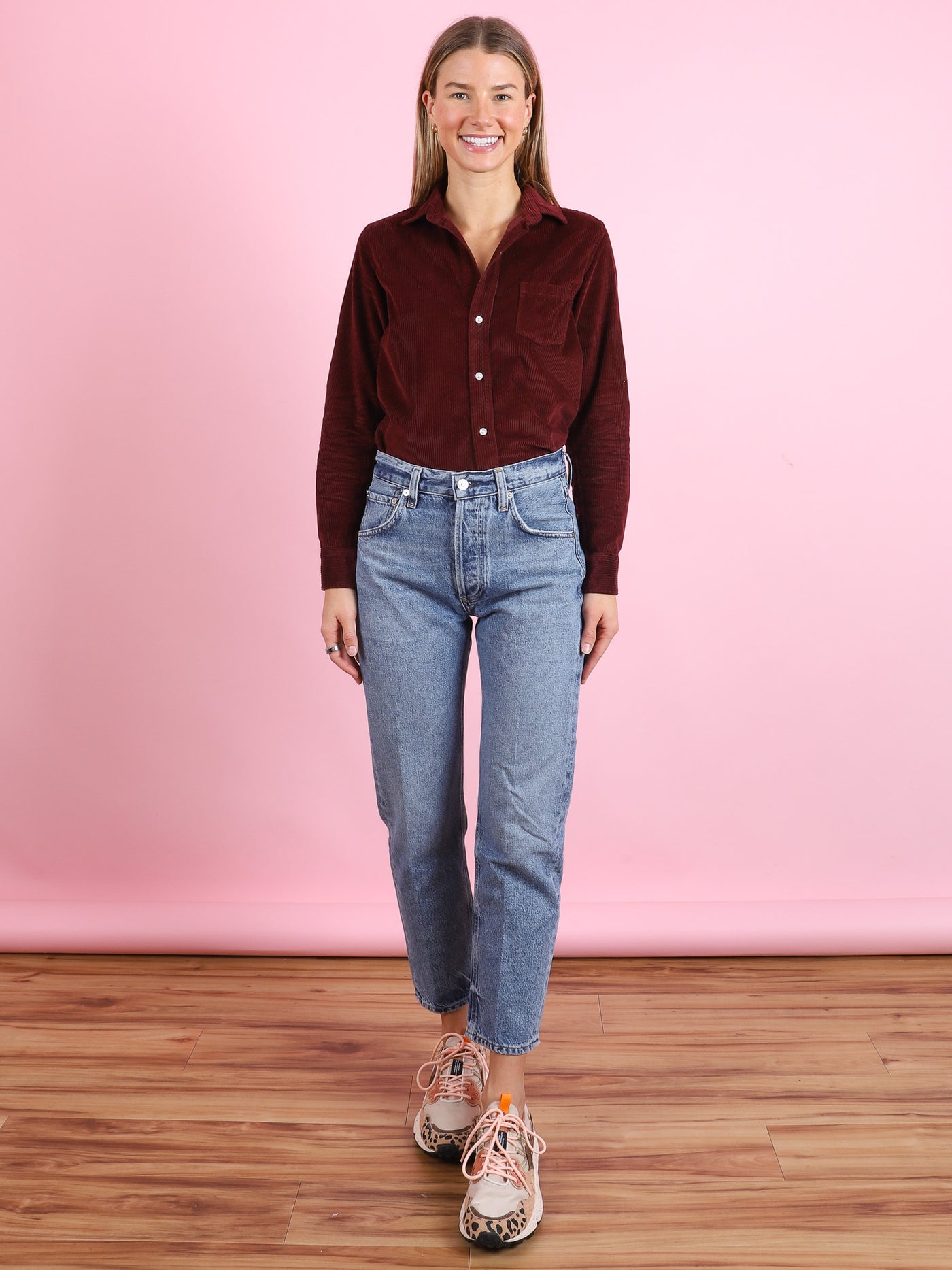 Barry Corduroy Shirt in Maroon