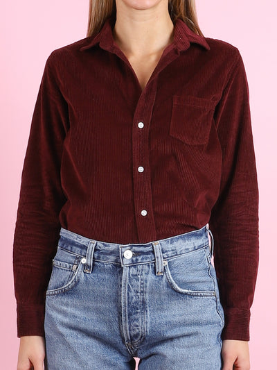 Barry Corduroy Shirt in Maroon