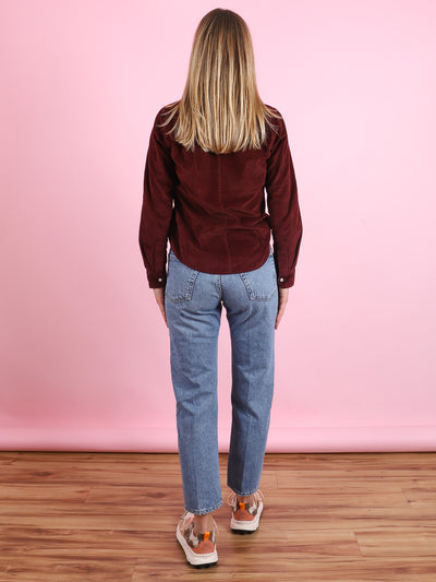 Barry Corduroy Shirt in Maroon
