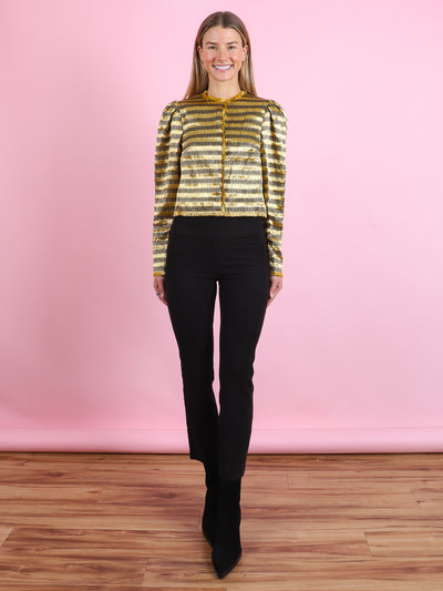 Crop Flare Suede Legging in Black