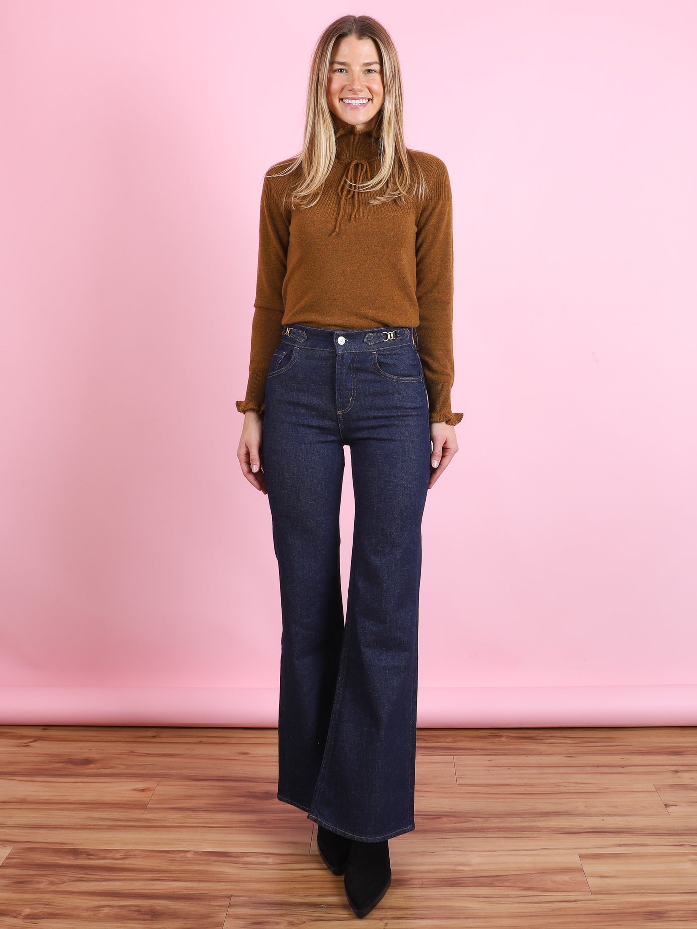 Kimberly Flare Jean with Horsebit in Helia