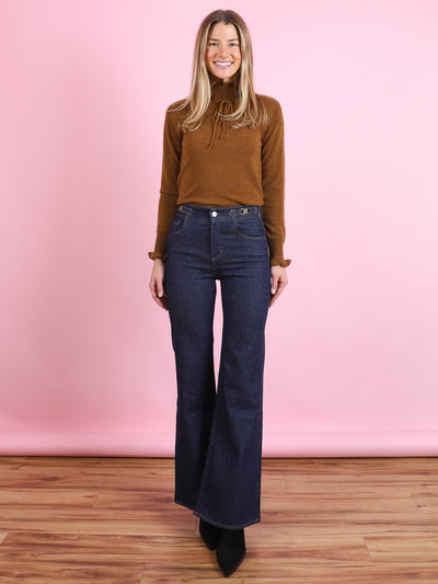 Kimberly Flare Jean with Horsebit in Helia