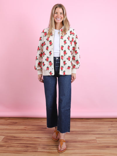 Zip Front Plush Bomber