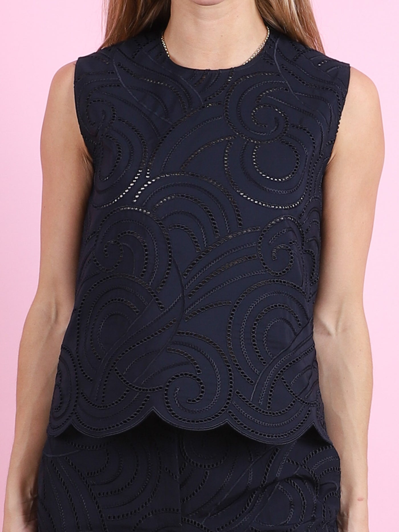 Eyelet Sleeveless Shirt