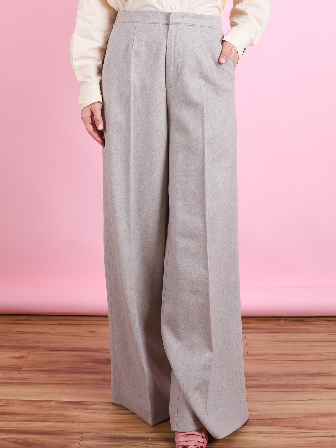 Wool Cloth Palazzo Pants