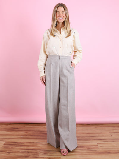 Wool Cloth Palazzo Pants