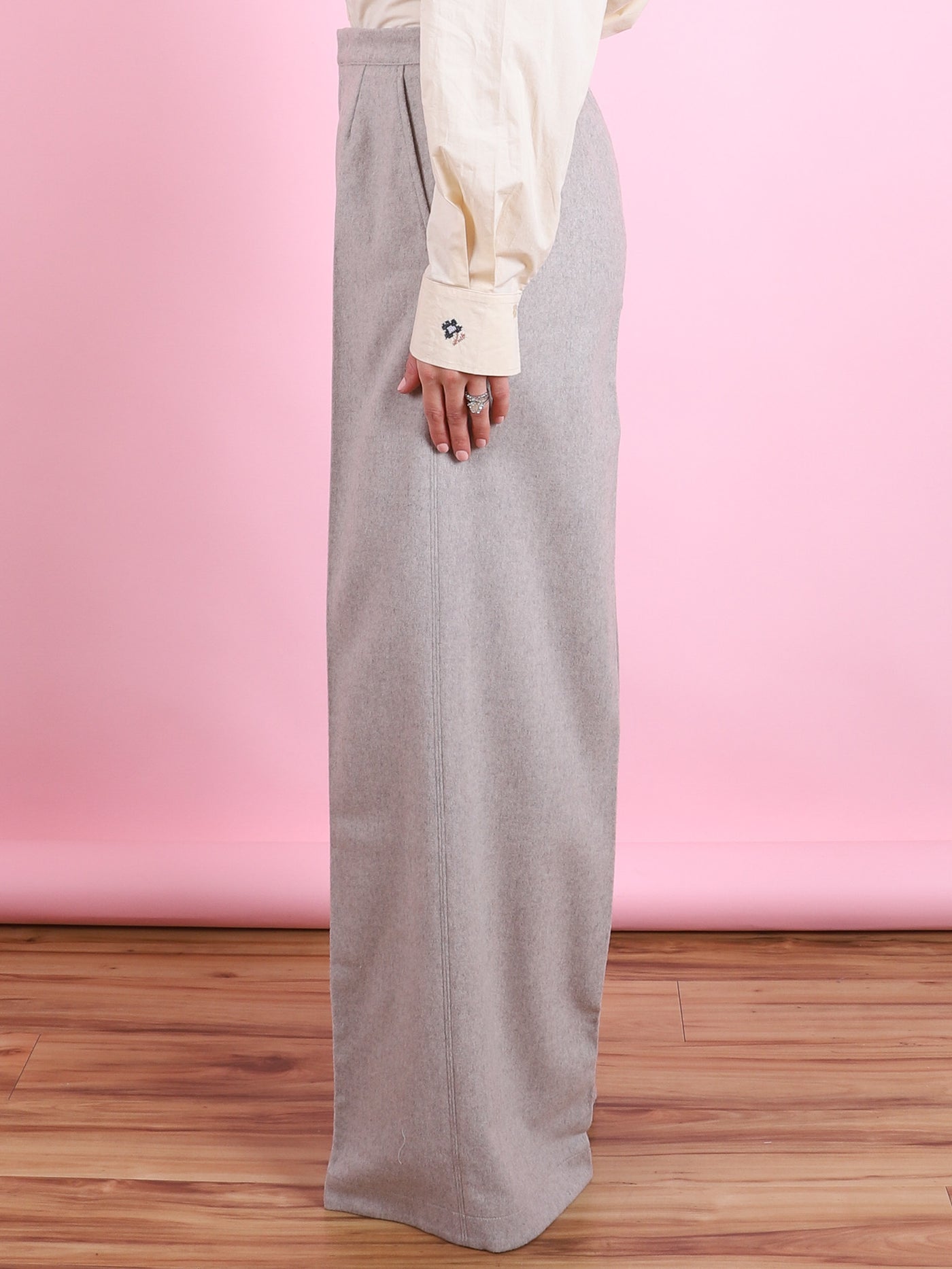 Wool Cloth Palazzo Pants