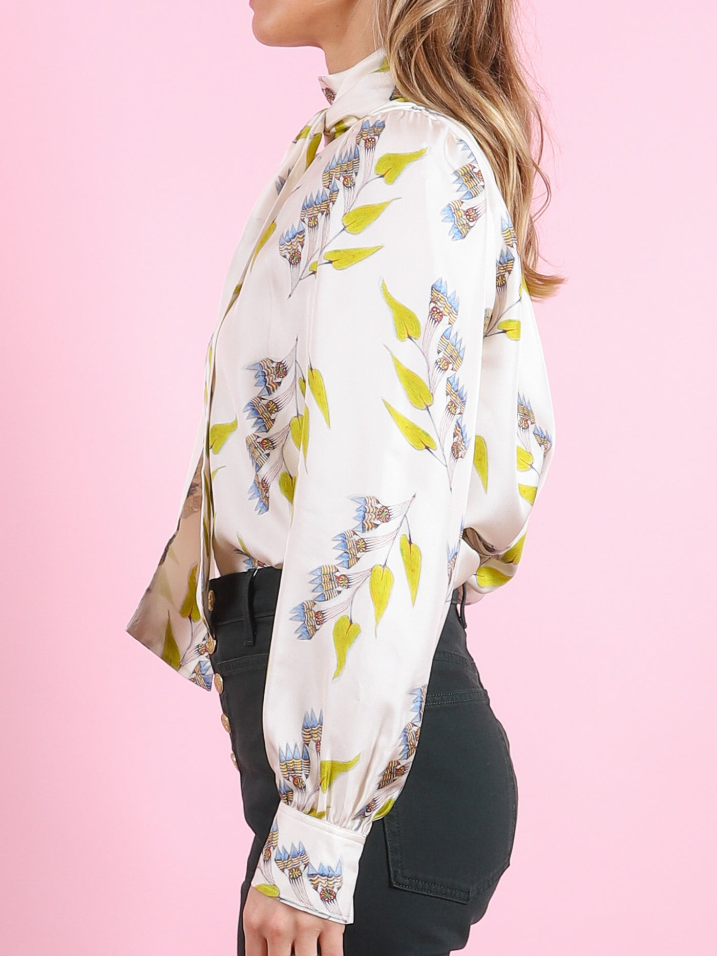 Ornament Tie Neck Blouse