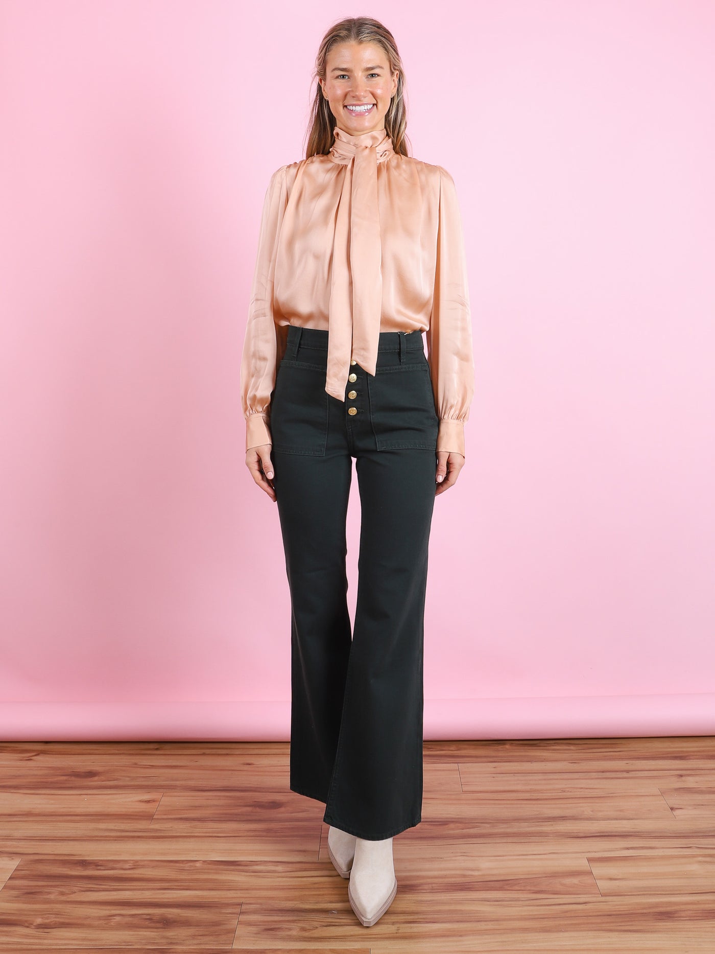 Ornament Tie Neck Blouse