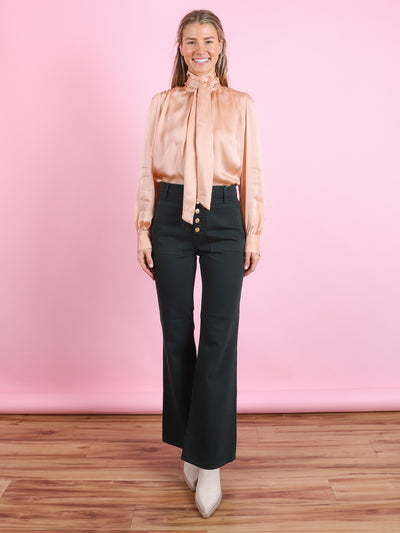 Ornament Tie Neck Blouse