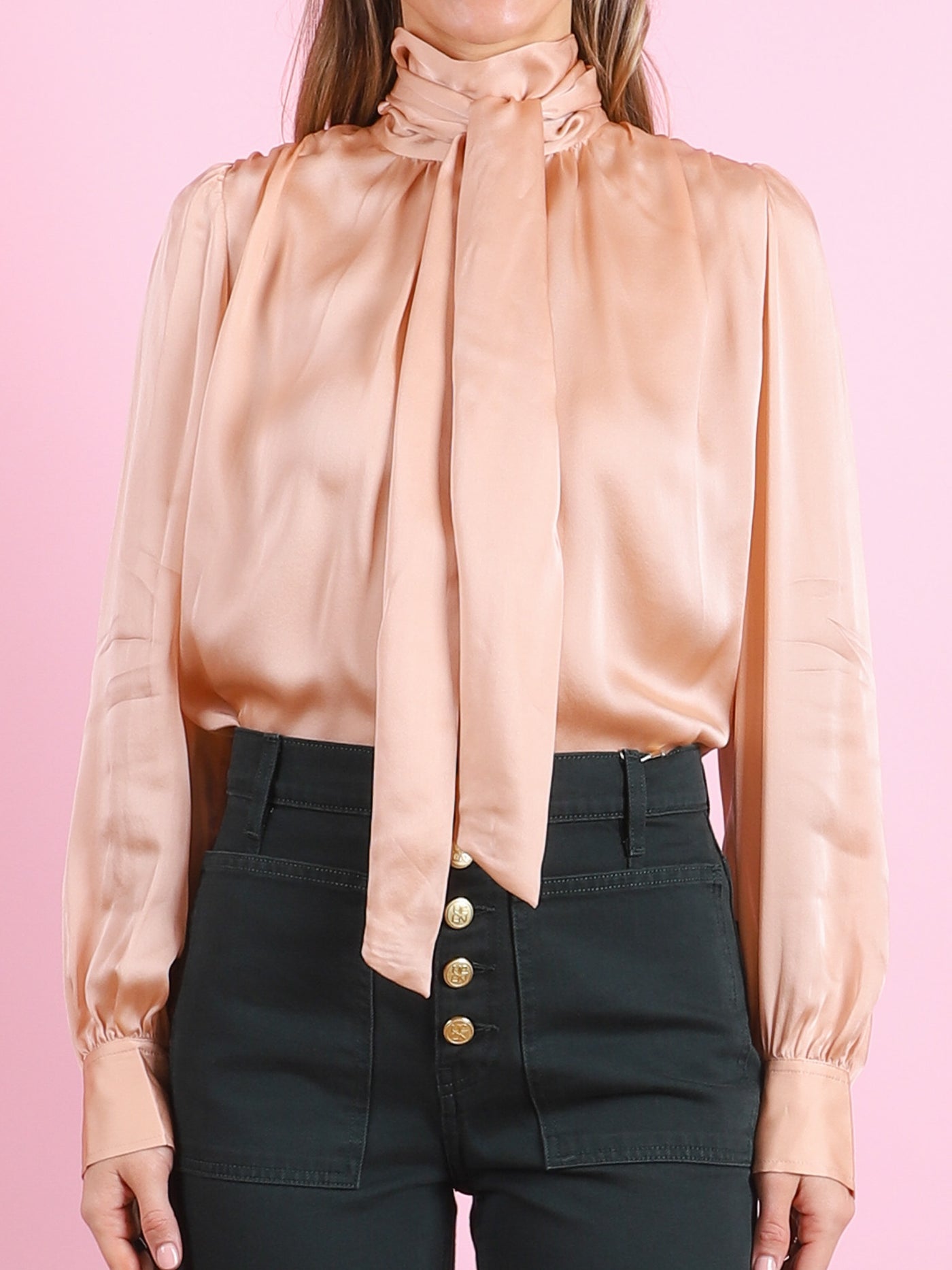 Ornament Tie Neck Blouse