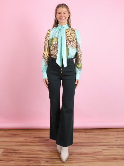 Ornament Tie Neck Blouse