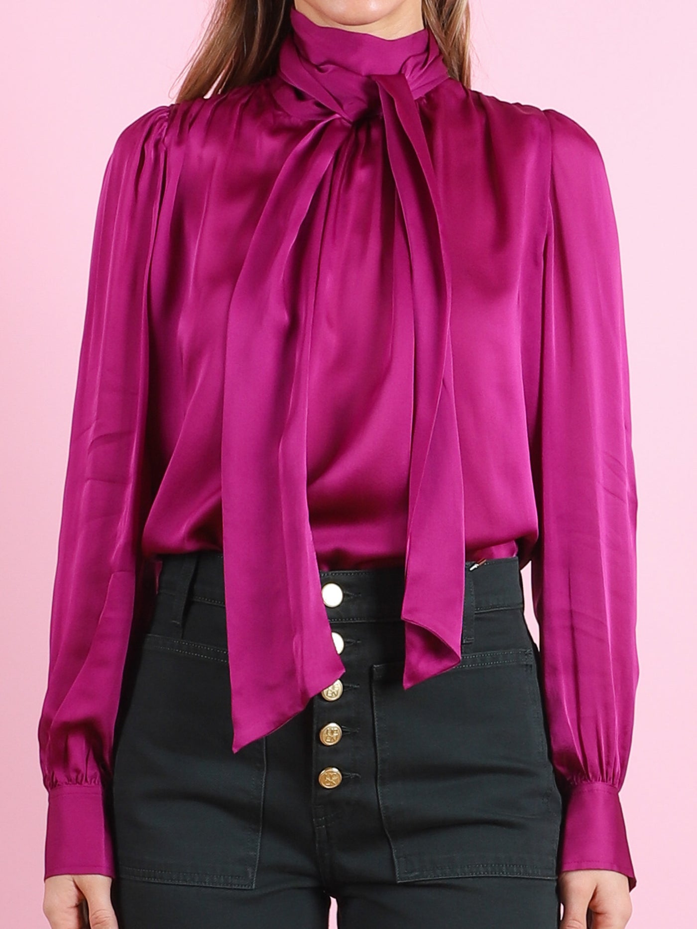 Ornament Tie Neck Blouse