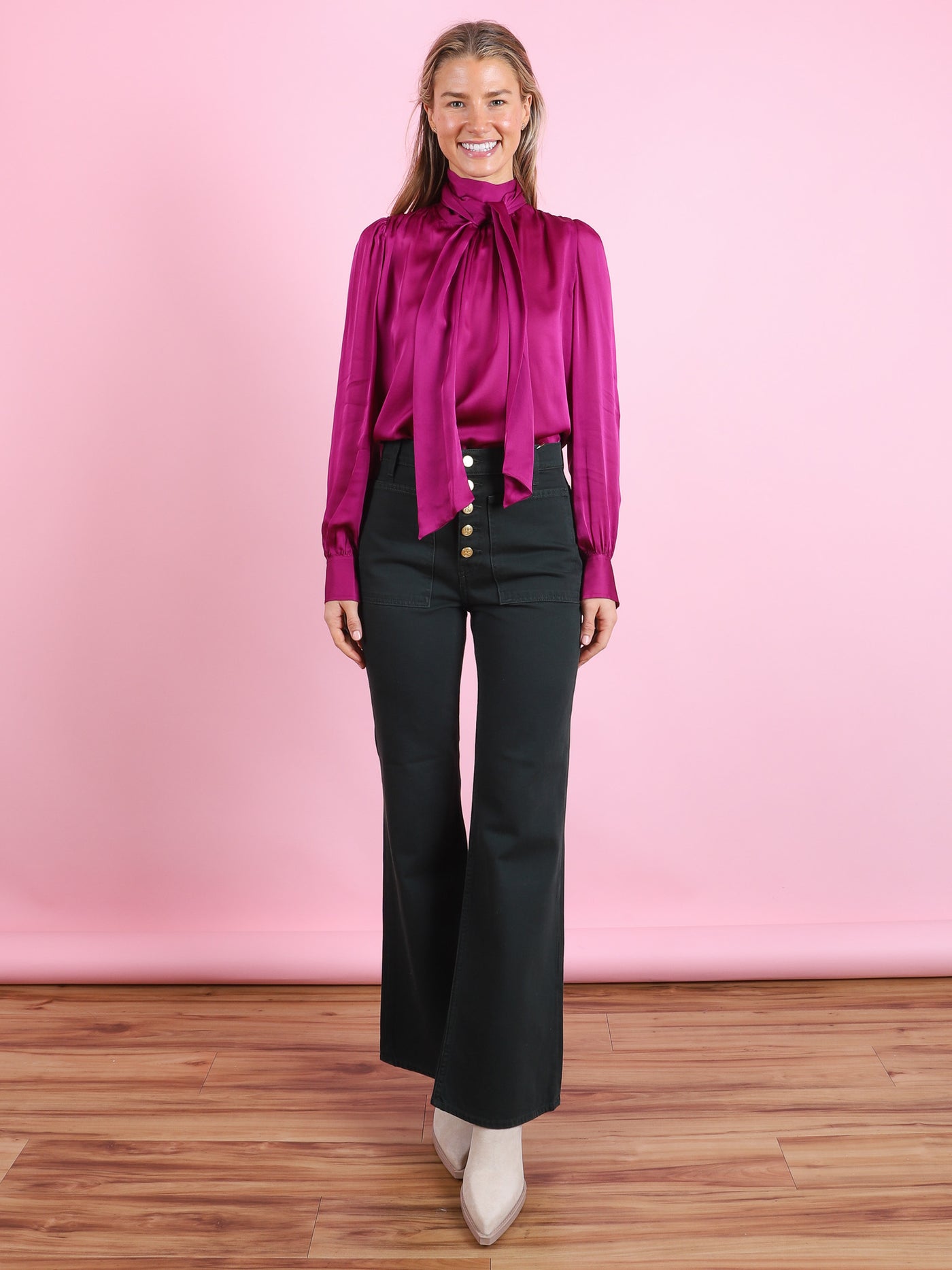 Ornament Tie Neck Blouse