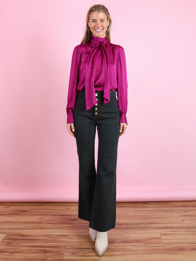 Ornament Tie Neck Blouse