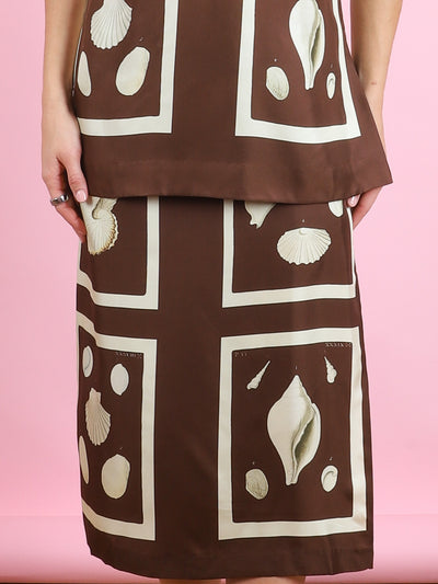 Graphic Shell Slip Skirt