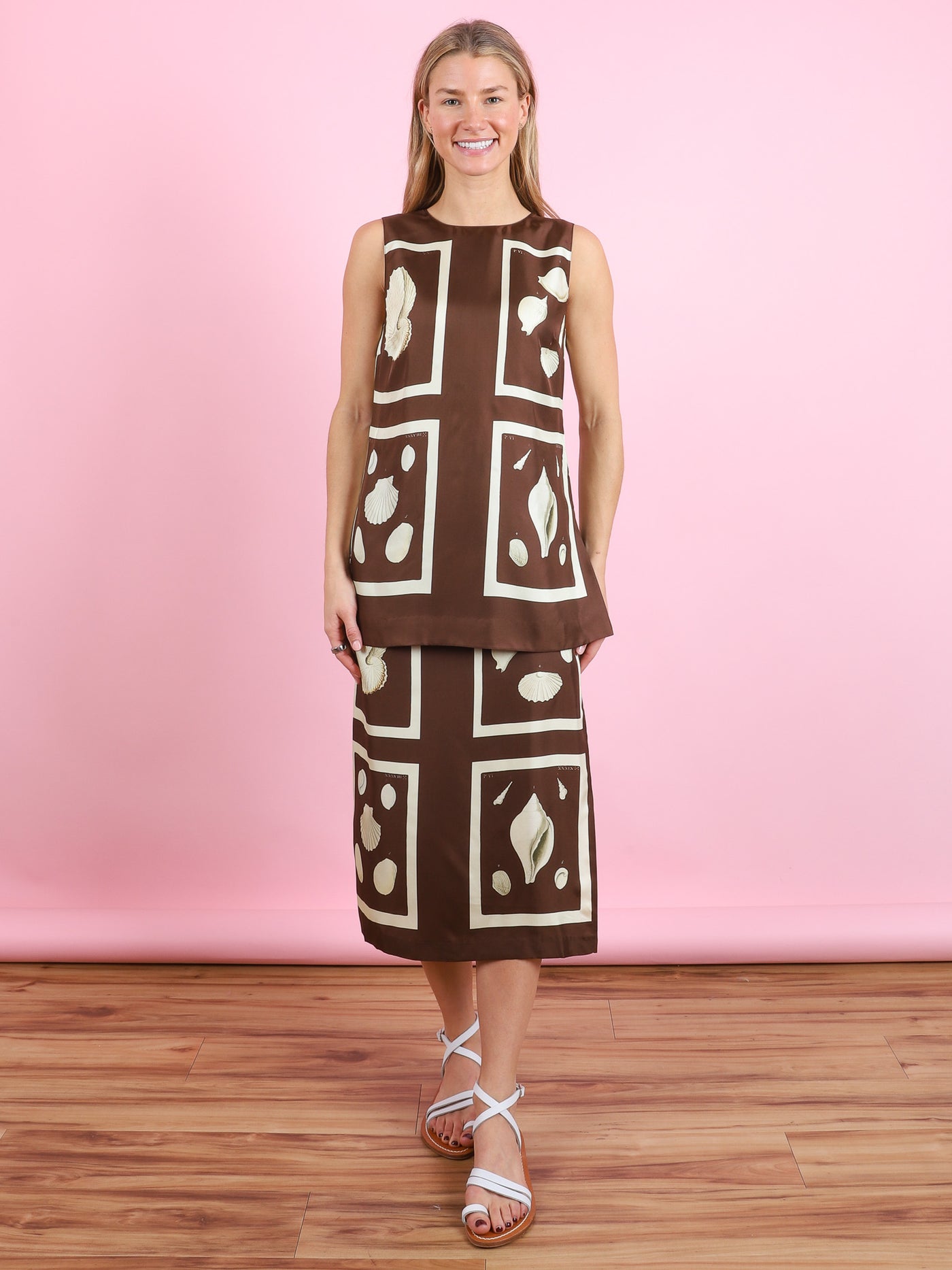 Graphic Shell Slip Skirt