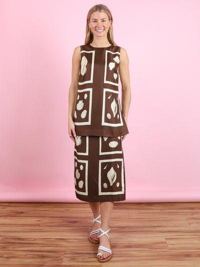 Graphic Shell Slip Skirt