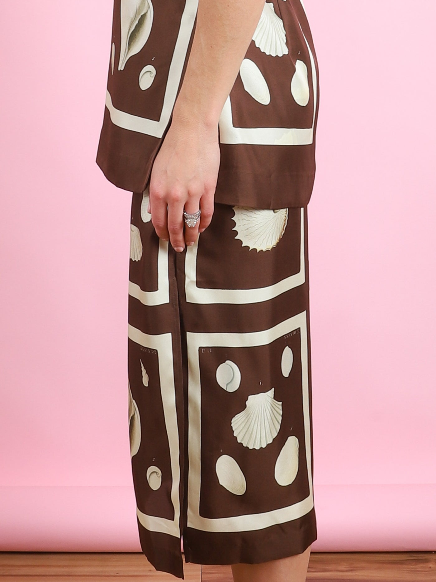 Graphic Shell Slip Skirt