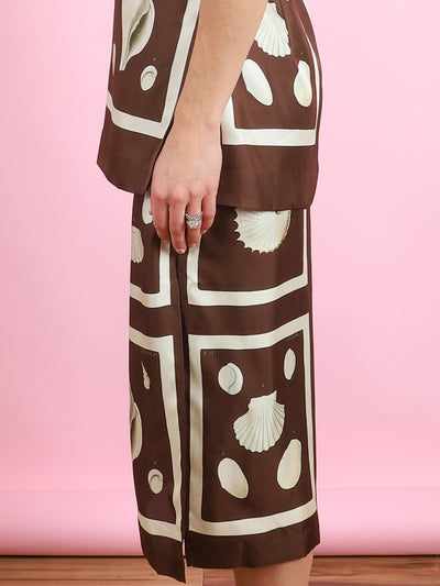 Graphic Shell Slip Skirt